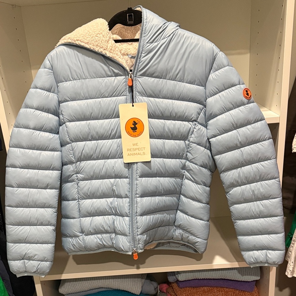 NWT Light Blue Puffer Jacket with Hood